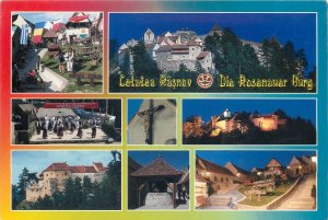 Post card Romania Rasnov Fortress several aspects