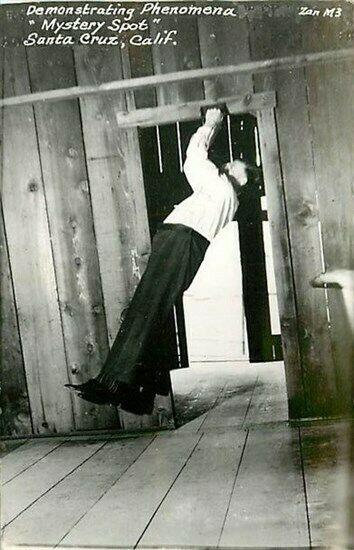 CA, Santa Cruz, California, Mystery Spot, Demonstrating Phenomena, RPPC