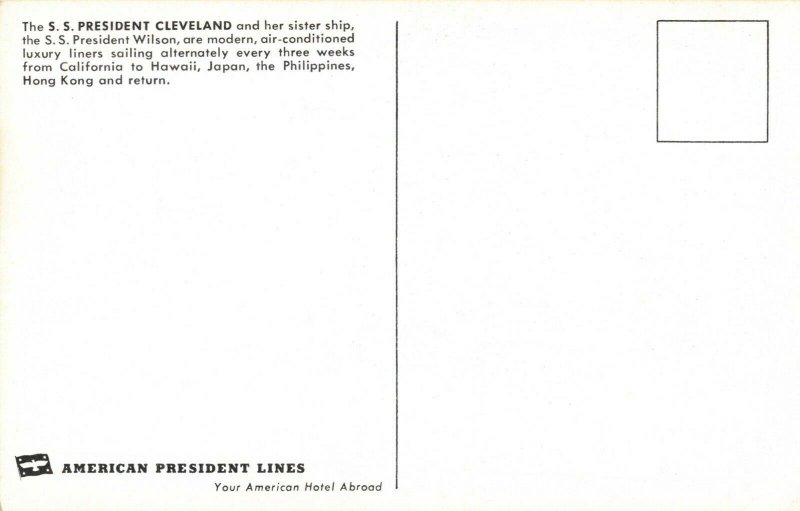 Postcard SS President Cleveland California