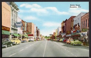 42220) AL ANNISTON Looking North Noble Street store fronts older cars - LNCM