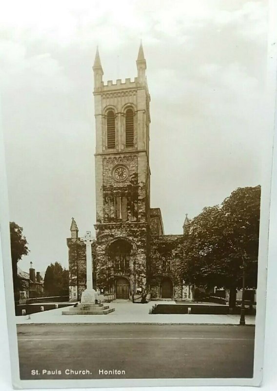 Vintage Rp Postcard St Pauls Church Honiton Devon Posted 1936 Real Photo