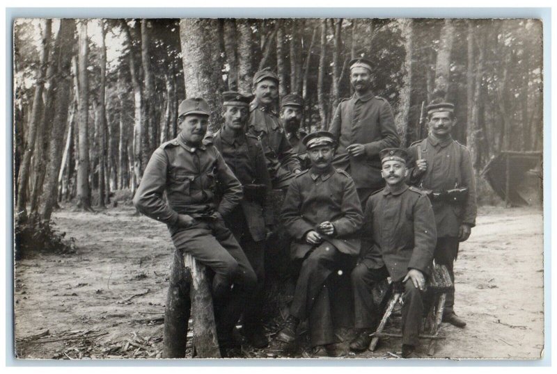 c1910's European US Army Soldiers WWI RPPC Photo Unposted Antique Postcard