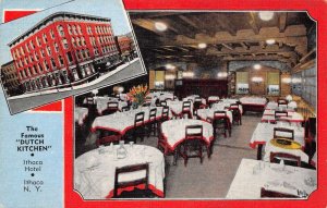 Ithaca New York  Dutch Kitchen Inside Ithaca Hotel Color Linen Card PC U1569