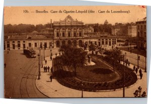 Postcard Belgium Brussels Bruxelles Gare du Quartier-Leopold