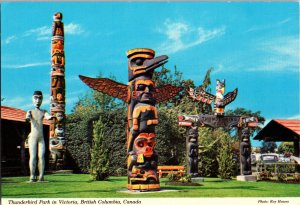 C1960s Thunderbird Park Victoria BC Totem Poles Postcard