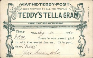 Teddy's Tell-a-Gram Teddy Bear Telegram c1910 Vintage Postcard 