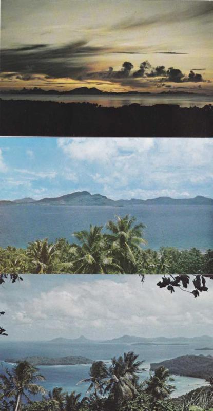 (3 cards) Truk Lagoon, Micronesia - Pacific Sunset and Island Views