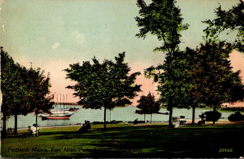 Maine Portland Fort Allen Eastern Promenade 1917