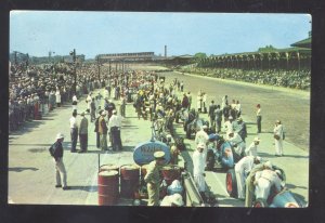 1957 INDIANAPOLIS 500 MOTOR SPEEDWAY PITS AUTO RACING VINTAGE POSTCARD