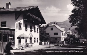 Gasthaus Weisses Kreuz Ried Tirol Austria Hotel Real Photo Postcard