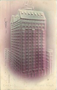 Illinois Chicago Masonic Temple 1910 Embossed Postcard 22-4756