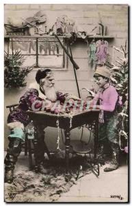 Old Postcard Fantasy Father Christmas Child