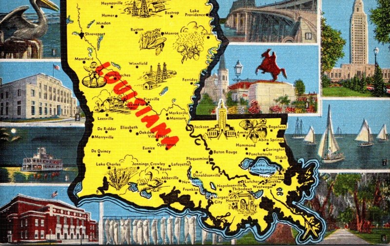 Louisiana Map With Multi VIews
