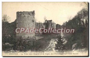 Postcard Provins Old Tower In Gear And Line fortifications