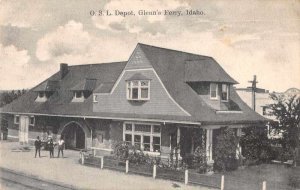 Glenn's Ferry Idaho OSL Depot Train Station Vintage Postcard AA4242