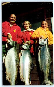 WESTPORT, Washington WA ~ Fish Caught SALMON DERBY Woman Fishing 1960 Postcard