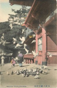 Postcard C-1910 Japan Kamakura Pigeons hand colored JP24-2510