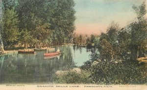 Postcard Arizona Prescott Granite Dells Lake Brisley hand colored 1915 23-1621