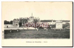 Old Postcard Chateau De Chantilly Entree
