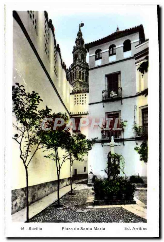 Old Postcard Sevilla Plaza de Santa Marta