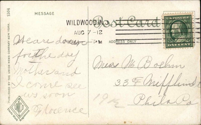 North Wildwood NJ Wildwood Manor c1910 Vintage Postcard