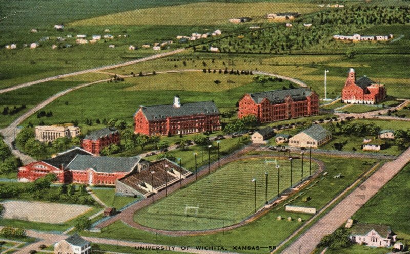 Vintage Postcard 1945 University of Wichita Wichita State University Kansas
