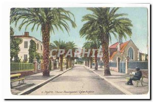 Hyeres Old Postcard L & # 39avenue Beauregard and & # 39eglise English