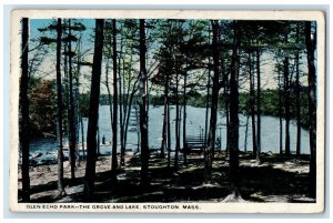 1922 Glen Echo Park Grove Lake Stoughton Massachusetts Vintage Antique Postcard