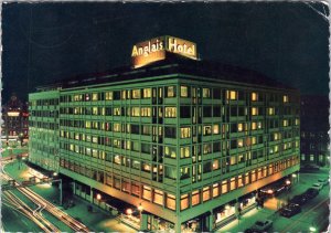 Postcard Sweden Stockholm - Anglais Hotel at Night