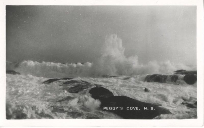 Peggy's Cove NS Nova Scotia Canada ~ Atlantic Ocean ~ RPPC Real Photo Postcard