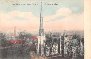 Charlotte North Carolina First Presbyterian Church Antique Postcard J78942