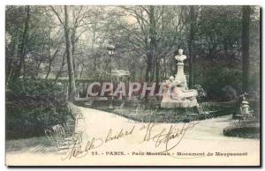 Paris 8 - Parc Monceau - Monument de Guy de Maupassant - CPA 