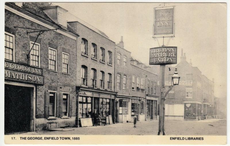 London; The George, Enfield Town, c 1885 Repro PPC Unused, By Enfield Libraries 