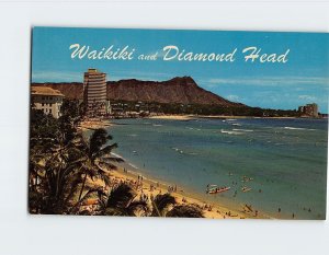 Postcard Waikiki and Diamond Head Honolulu Hawaii USA