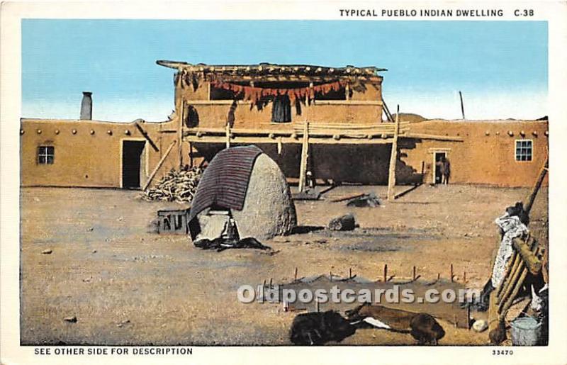 Typical Pueblo Indian Dwelling Indian Unused 