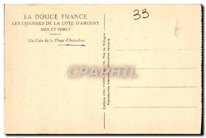 Old Postcard Les Charmes De La Cote D & # 39Argent Sea And Foret A Corner Of ...