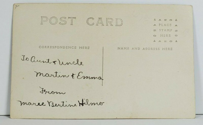 Rppc Lake Ida Norman Co Minnesota Marie Bertine Hilmo b1899 d1934 Postcard O4