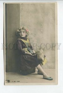 462404 Little Red Riding Hood Girl w/ basket Vintage PHOTO postcard