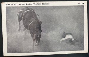 Mint USA Real Picture Postcard Five Point Landing Rodeo Western Kansas