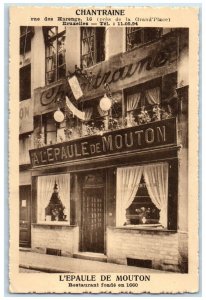 c1940's L'Epaule De Mouton Restaurant Rue Des Harengs Brussels Belgium Postcard