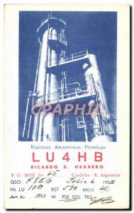 Postcard Old Telegraphie LU4HB Ricardo Herrero Riquezas Argentinas Petroleo O...