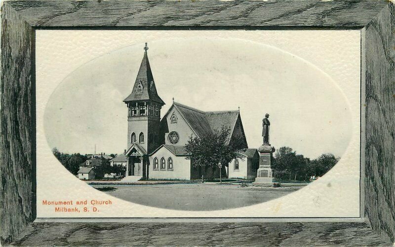 Bloom C-1910 Milbank South Dakota Monument Church Frame Like Postcard 20-6227