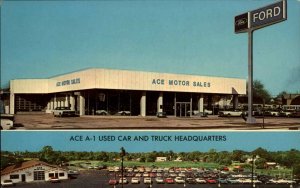 Woodbury New Jersey NJ Ace Motor Sales Ford Car Dealership Postcard