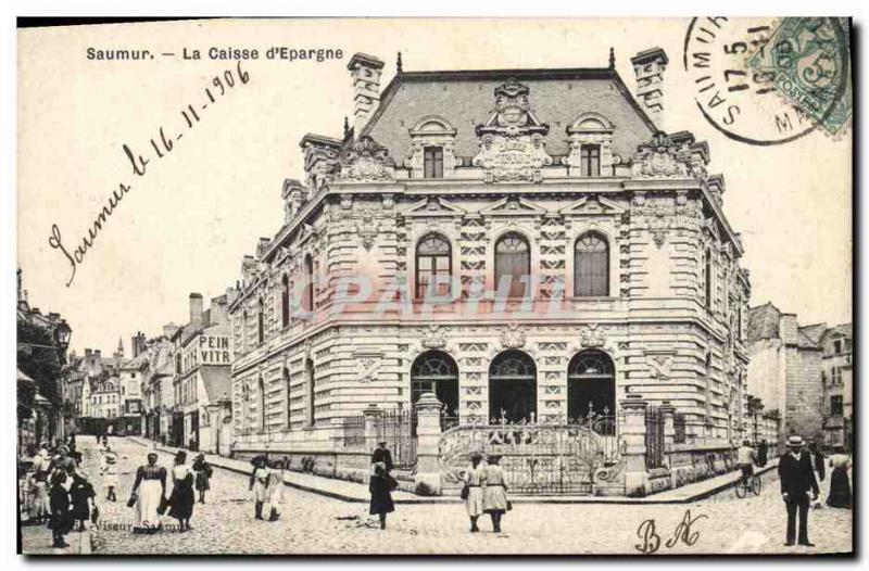 Old Postcard Bank Caisse d & # 39Epargne Saumur