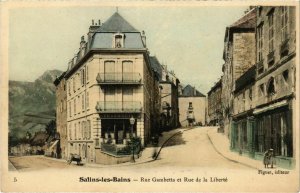 CPA Salins les Balins- Rue Gambetta et Rue de la Liberte FRANCE- (1044366)