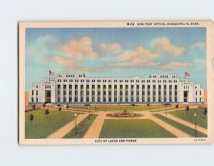 Postcard New Post Office, City Of Lakes And Parks, Minneapolis, Minnesota