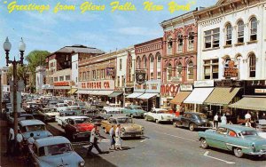 Glen Street Cars Kresge Store Glens Falls New York postcard