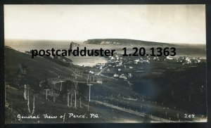 h2629 - PERCE Quebec 1920s Panoramic View. Real Photo Postcard by Henderson