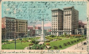 USA Union Square St Francis Hotel San Francisco California Postcard 07.98