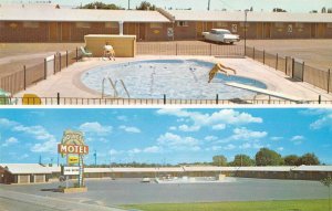 Portales New Mexico Dunes Motel Swimming Pool Vintage Postcard AA39245